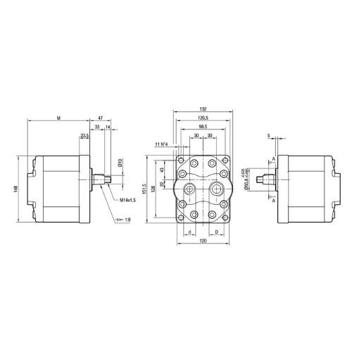 POMPA AD INGRANAGGI ESTERNI MARZOCCHI Cod. ALP3-D-30-FG
